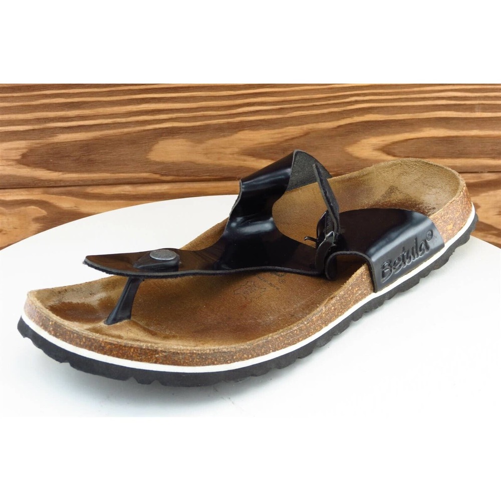 Betula Sz 9 M Black Thong Birko-flor‎ Women Sandals